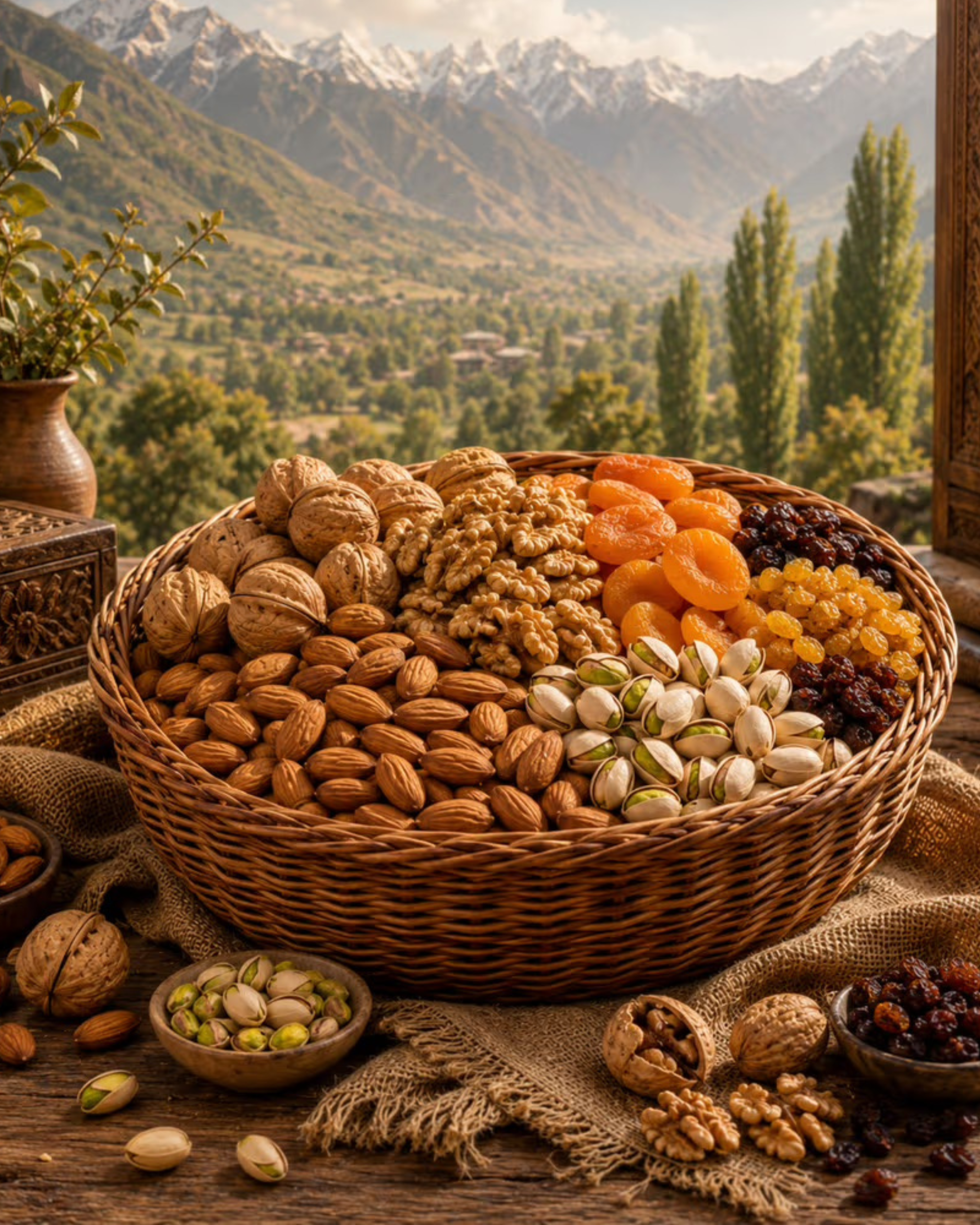 Traditional Kashmiri delights on a copper serving tray